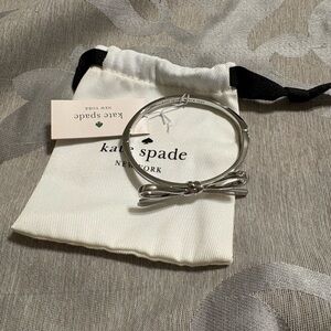 kate spade Silver Bow Hinged Bangle Bracelet